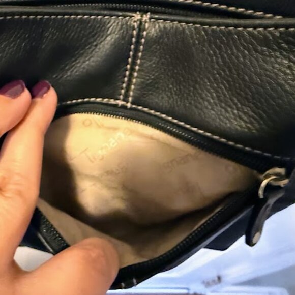 Tignanello Leather Crossbody Bag with build in wallet - Black - Picture 12 of 12